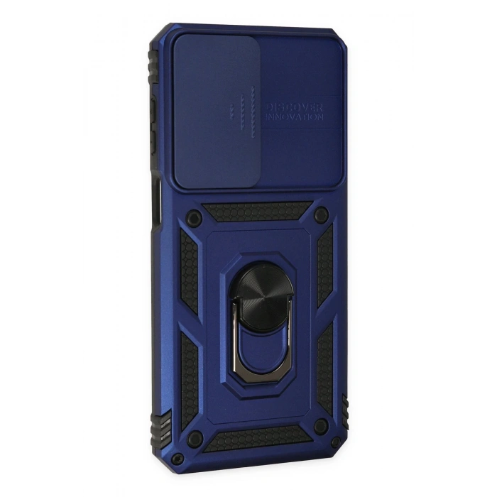 Newface Samsung Galaxy M33 Kılıf Pars Lens Yüzüklü Silikon - Lacivert