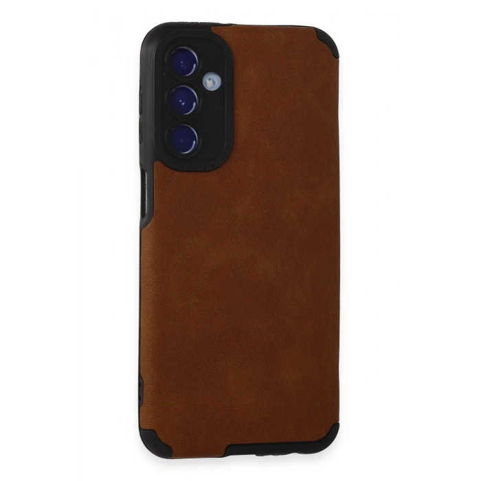 Newface Samsung Galaxy M34 5G Kılıf Loop Deri Silikon - Kahverengi