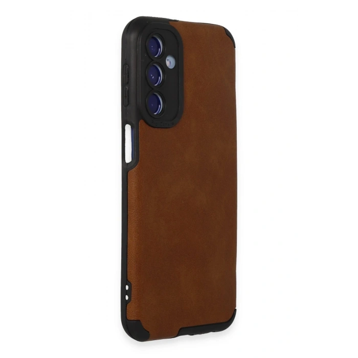 Newface Samsung Galaxy M34 5G Kılıf Loop Deri Silikon - Kahverengi