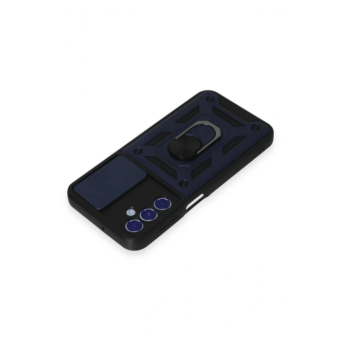 Newface Samsung Galaxy M34 5G Kılıf Pars Lens Yüzüklü Silikon - Lacivert