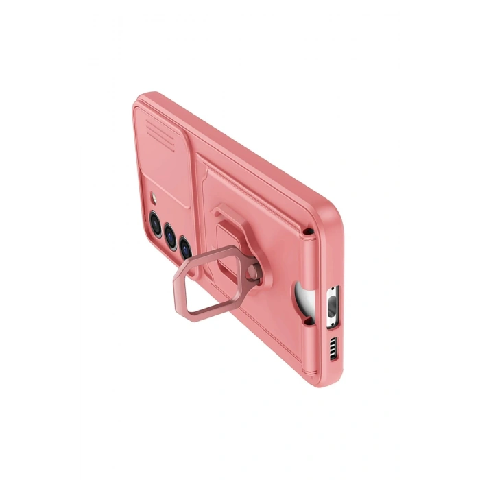 Newface Samsung Galaxy M34 5G Kılıf Zuma Kartvizitli Yüzüklü Silikon - Pembe