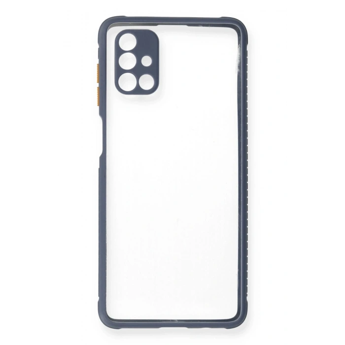 Newface Samsung Galaxy M51 Kılıf Miami Şeffaf Silikon - Gri