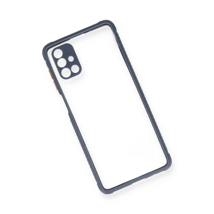 Newface Samsung Galaxy M51 Kılıf Miami Şeffaf Silikon - Gri