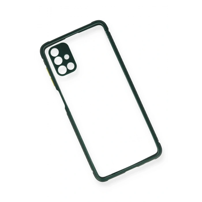Newface Samsung Galaxy M51 Kılıf Miami Şeffaf Silikon - Koyu Yeşil
