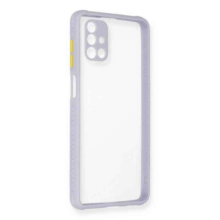 Newface Samsung Galaxy M51 Kılıf Miami Şeffaf Silikon - Lila