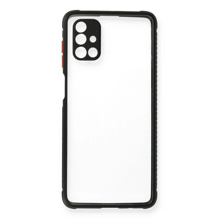 Newface Samsung Galaxy M51 Kılıf Miami Şeffaf Silikon - Siyah