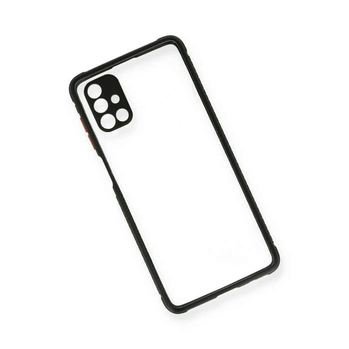 Newface Samsung Galaxy M51 Kılıf Miami Şeffaf Silikon - Siyah