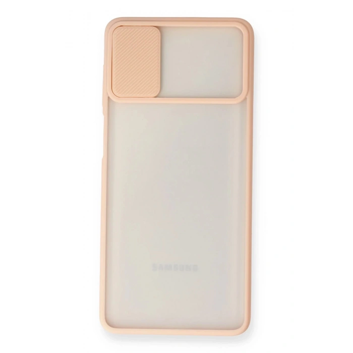 Newface Samsung Galaxy M51 Kılıf Palm Buzlu Kamera Sürgülü Silikon - Pembe