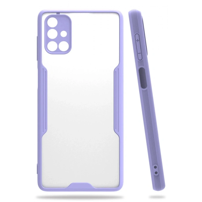 Newface Samsung Galaxy M51 Kılıf Platin Silikon - Lila