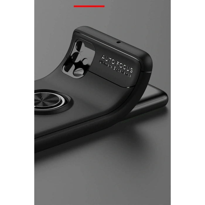 Newface Samsung Galaxy M51 Kılıf Range Yüzüklü Silikon - Siyah-Mavi