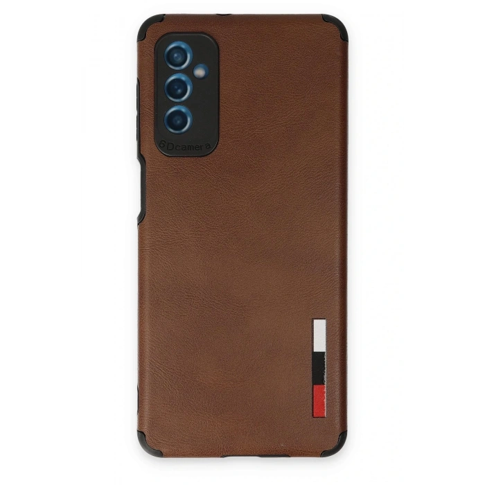 Newface Samsung Galaxy M52 5G Kılıf Loop Deri Silikon - Kahverengi