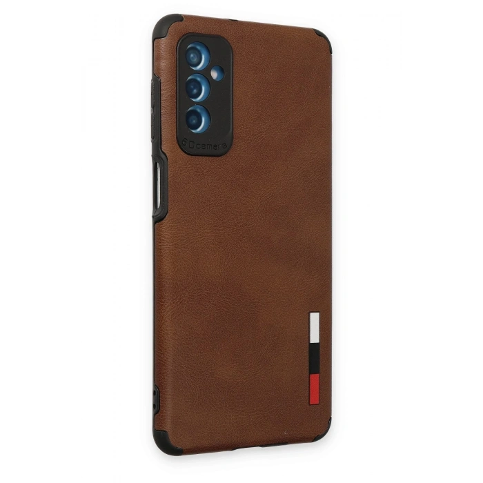 Newface Samsung Galaxy M52 5G Kılıf Loop Deri Silikon - Kahverengi