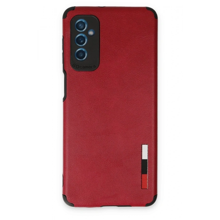 Newface Samsung Galaxy M52 5G Kılıf Loop Deri Silikon - Kırmızı