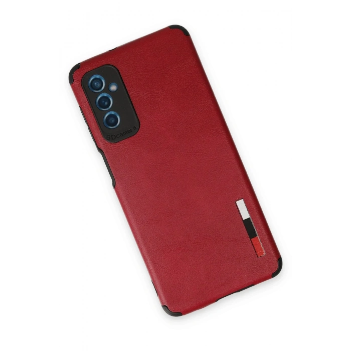 Newface Samsung Galaxy M52 5G Kılıf Loop Deri Silikon - Kırmızı