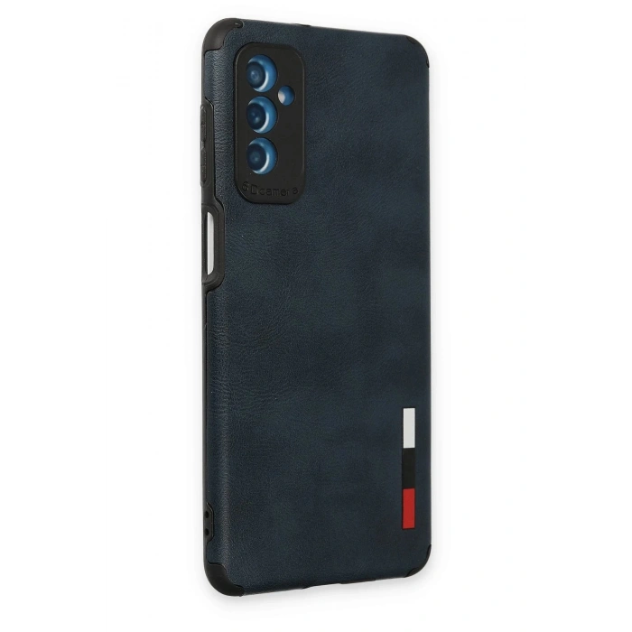 Newface Samsung Galaxy M52 5G Kılıf Loop Deri Silikon - Lacivert