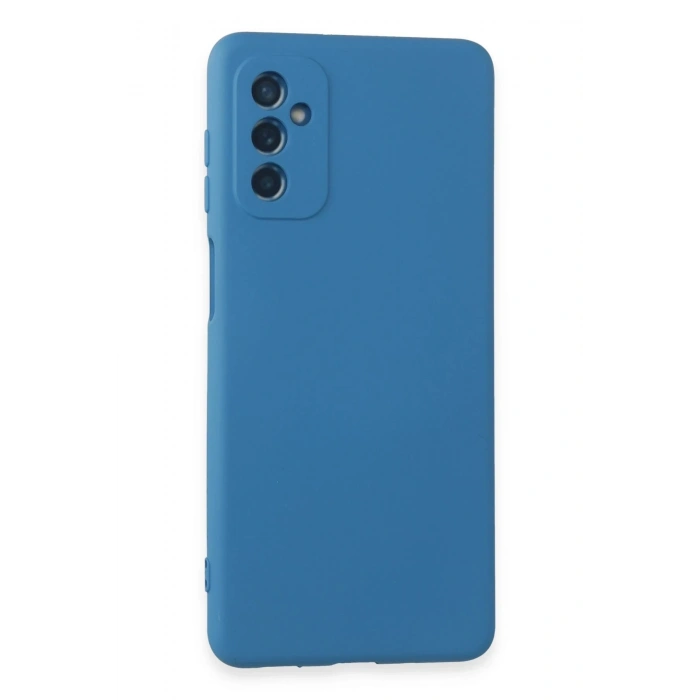 Newface Samsung Galaxy M52 5G Kılıf Nano içi Kadife Silikon - Mavi