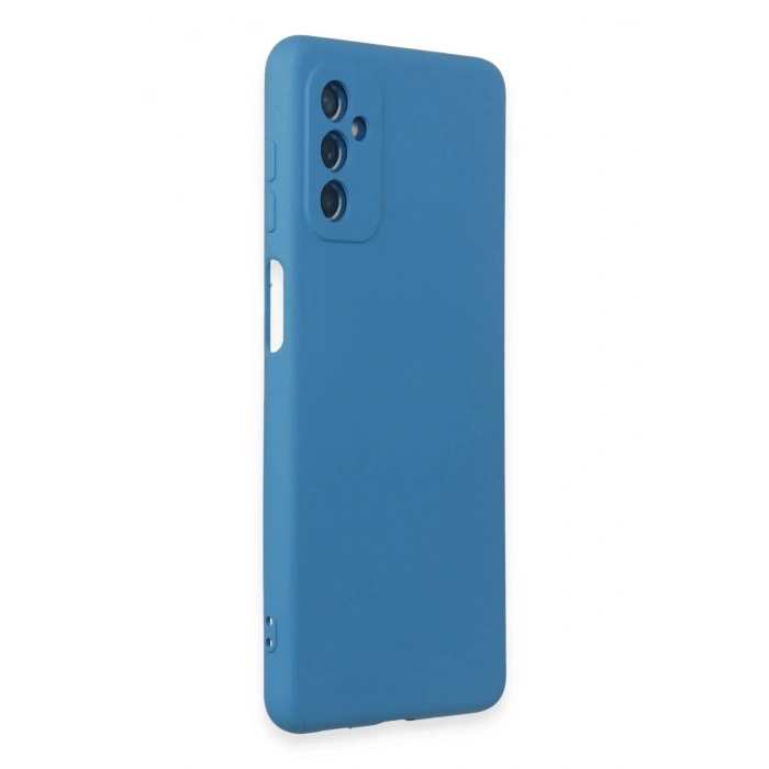 Newface Samsung Galaxy M52 5G Kılıf Nano içi Kadife Silikon - Mavi