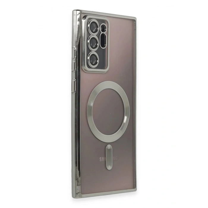 Newface Samsung Galaxy Note 20 Ultra Kılıf Kross Magneticsafe Kapak - Gümüş