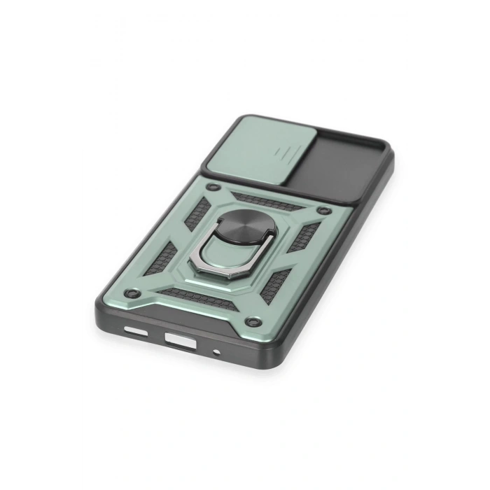 Newface Samsung Galaxy S20 FE Kılıf Pars Lens Yüzüklü Silikon - Yeşil