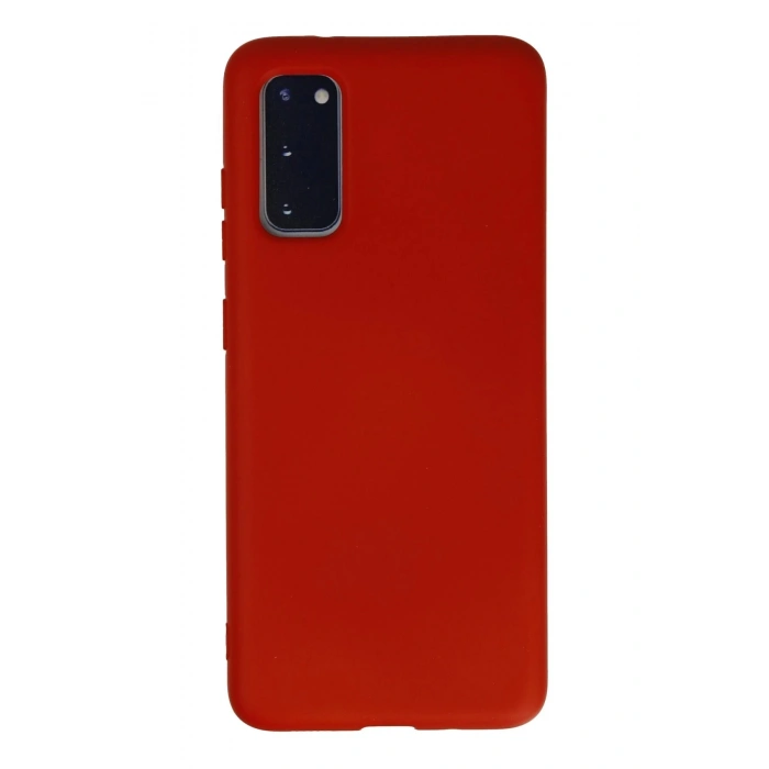 Newface Samsung Galaxy S20 Kılıf Nano içi Kadife Silikon - Kırmızı