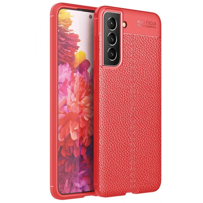 Newface Samsung Galaxy S21 FE Kılıf Auto Focus Kapak - Kırmızı