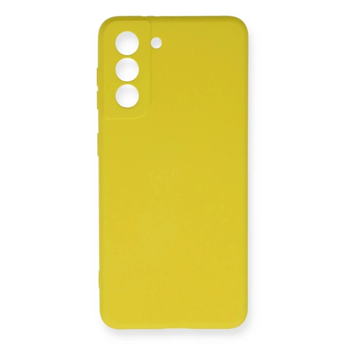 Newface Samsung Galaxy S21 FE Kılıf Nano içi Kadife Silikon - Sarı