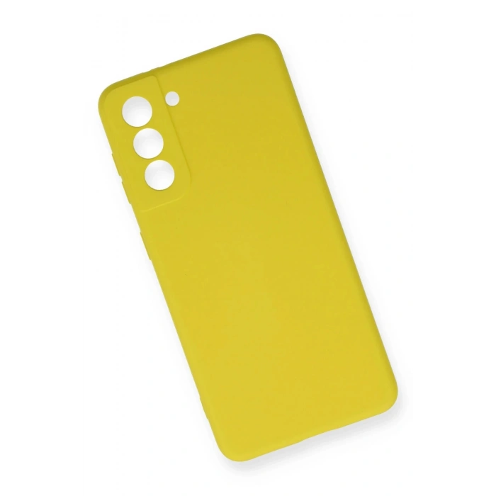 Newface Samsung Galaxy S21 FE Kılıf Nano içi Kadife Silikon - Sarı
