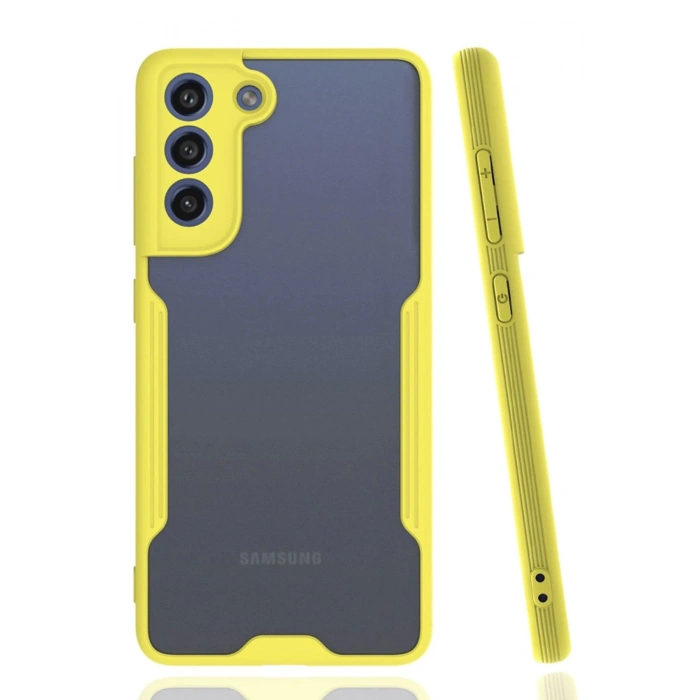 Newface Samsung Galaxy S21 FE Kılıf Platin Silikon - Sarı