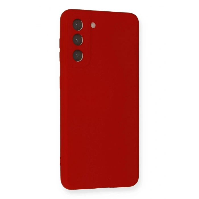 Newface Samsung Galaxy S21 Kılıf Nano içi Kadife Silikon - Kırmızı