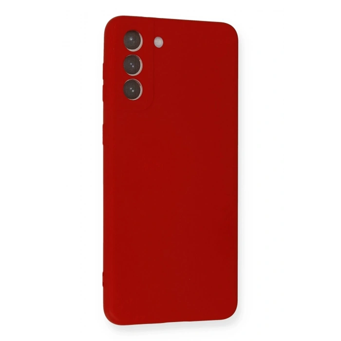 Newface Samsung Galaxy S21 Plus Kılıf Nano içi Kadife Silikon - Kırmızı