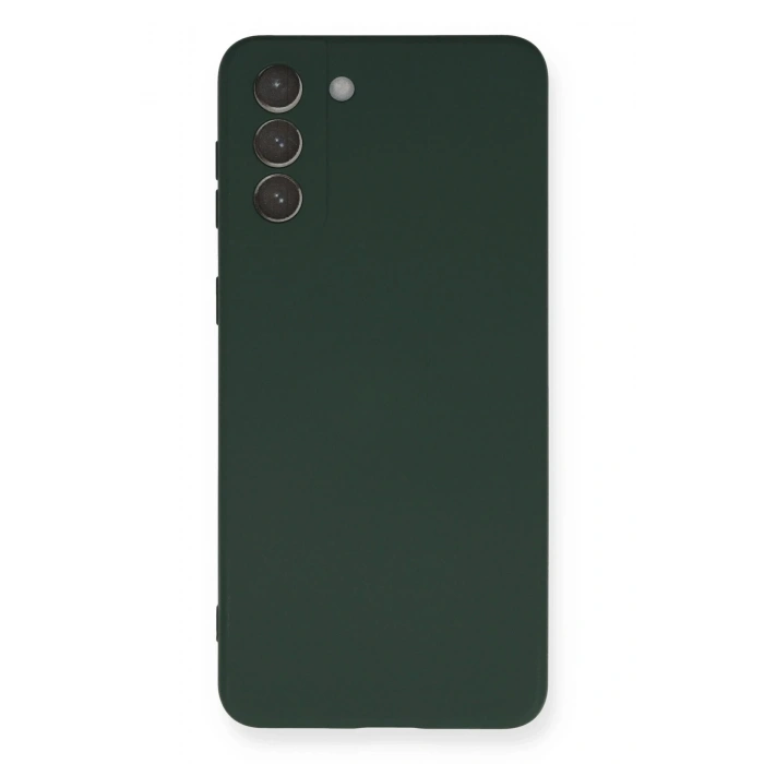 Newface Samsung Galaxy S21 Plus Kılıf Nano içi Kadife Silikon - Koyu Yeşil