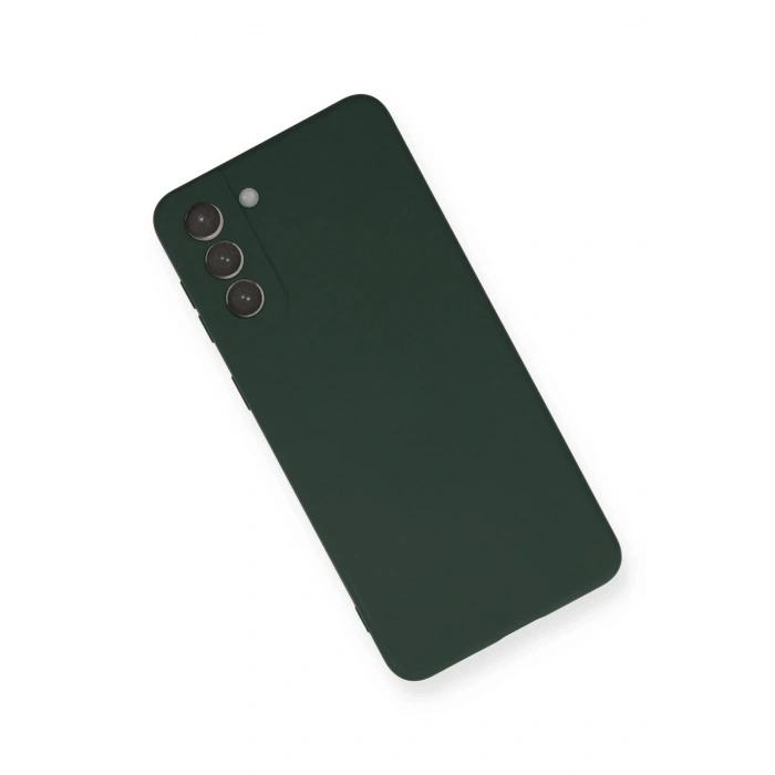 Newface Samsung Galaxy S21 Plus Kılıf Nano içi Kadife Silikon - Koyu Yeşil
