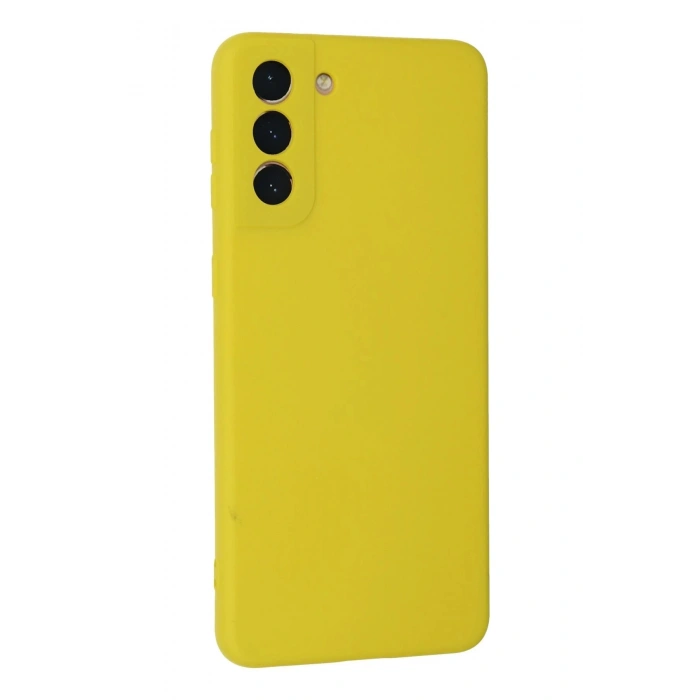 Newface Samsung Galaxy S21 Plus Kılıf Nano içi Kadife Silikon - Sarı
