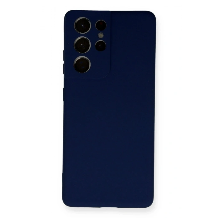 Newface Samsung Galaxy S21 Ultra Kılıf Nano içi Kadife Silikon - Lacivert