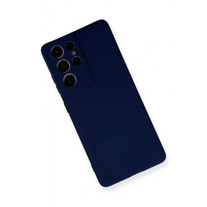 Newface Samsung Galaxy S21 Ultra Kılıf Nano içi Kadife Silikon - Lacivert