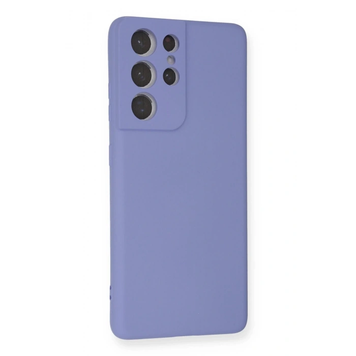 Newface Samsung Galaxy S21 Ultra Kılıf Nano içi Kadife Silikon - Lila