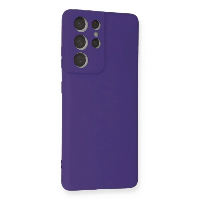 Newface Samsung Galaxy S21 Ultra Kılıf Nano içi Kadife Silikon - Mor