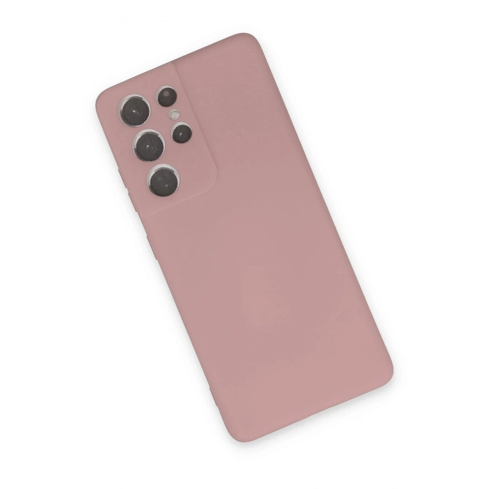 Newface Samsung Galaxy S21 Ultra Kılıf Nano içi Kadife Silikon - Pudra