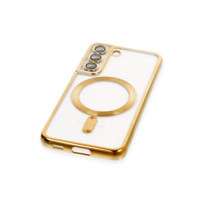 Newface Samsung Galaxy S22 Kılıf Kross Magneticsafe Kapak - Gold