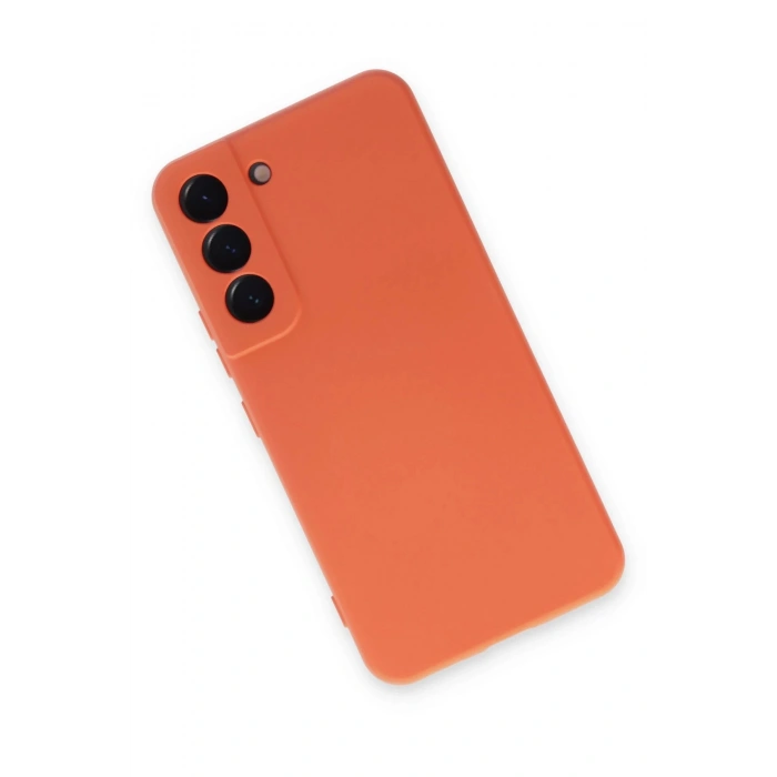 Newface Samsung Galaxy S22 Kılıf Nano içi Kadife Silikon - Turuncu