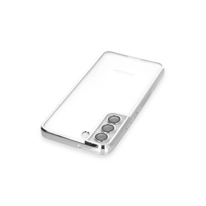 Newface Samsung Galaxy S22 Kılıf Razer Lensli Silikon - Gümüş