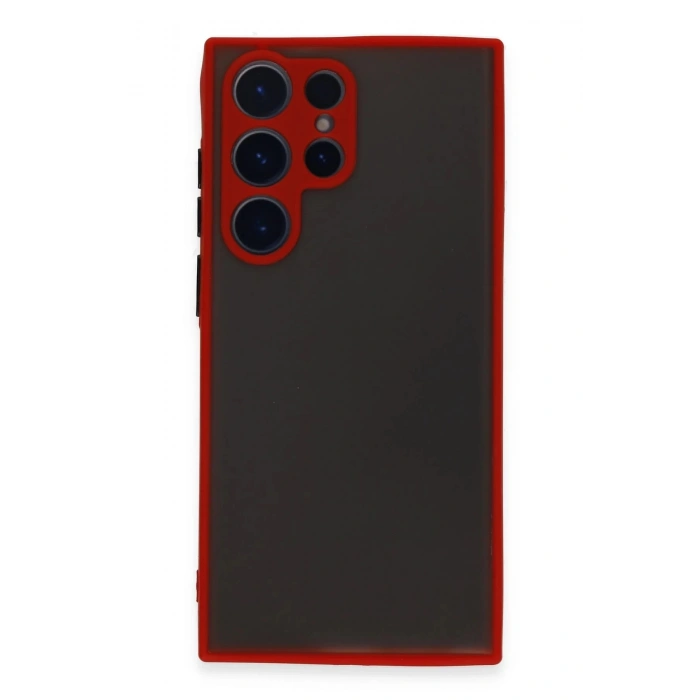 Newface Samsung Galaxy S22 Ultra Kılıf Montreal Silikon Kapak - Kırmızı