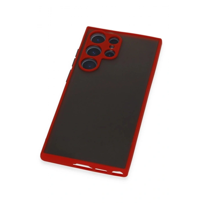 Newface Samsung Galaxy S22 Ultra Kılıf Montreal Silikon Kapak - Kırmızı