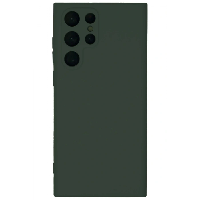 Newface Samsung Galaxy S22 Ultra Kılıf Nano içi Kadife Silikon - Koyu Yeşil