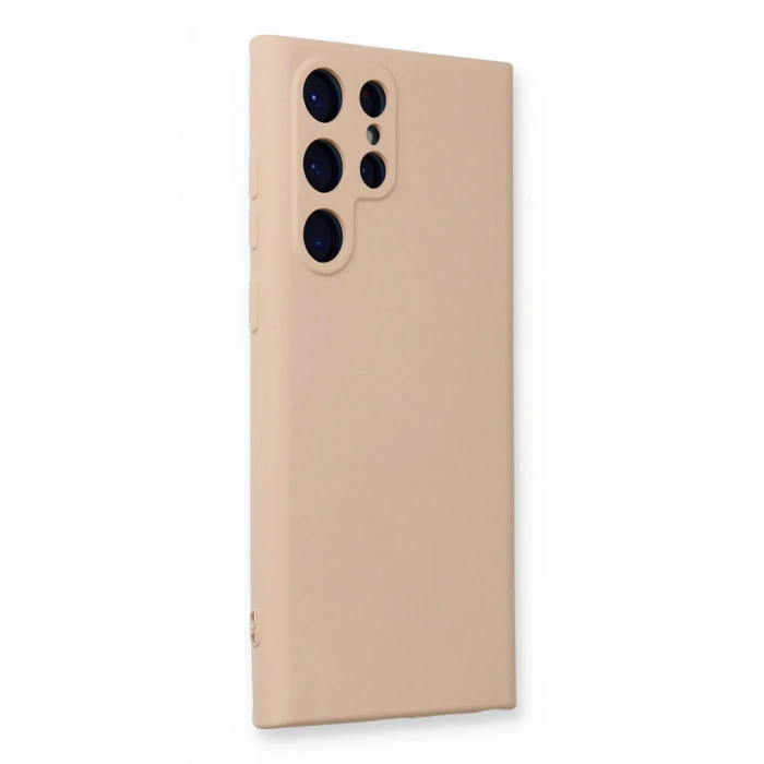 Newface Samsung Galaxy S22 Ultra Kılıf Nano içi Kadife Silikon - Pudra