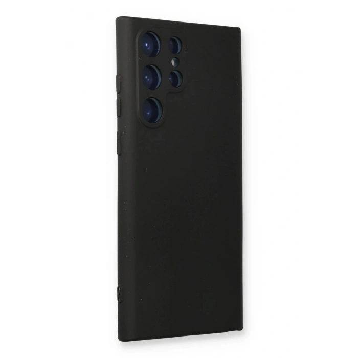 Newface Samsung Galaxy S22 Ultra Kılıf Nano içi Kadife Silikon - Siyah