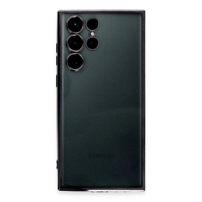 Newface Samsung Galaxy S22 Ultra Kılıf Razer Lensli Silikon - Siyah