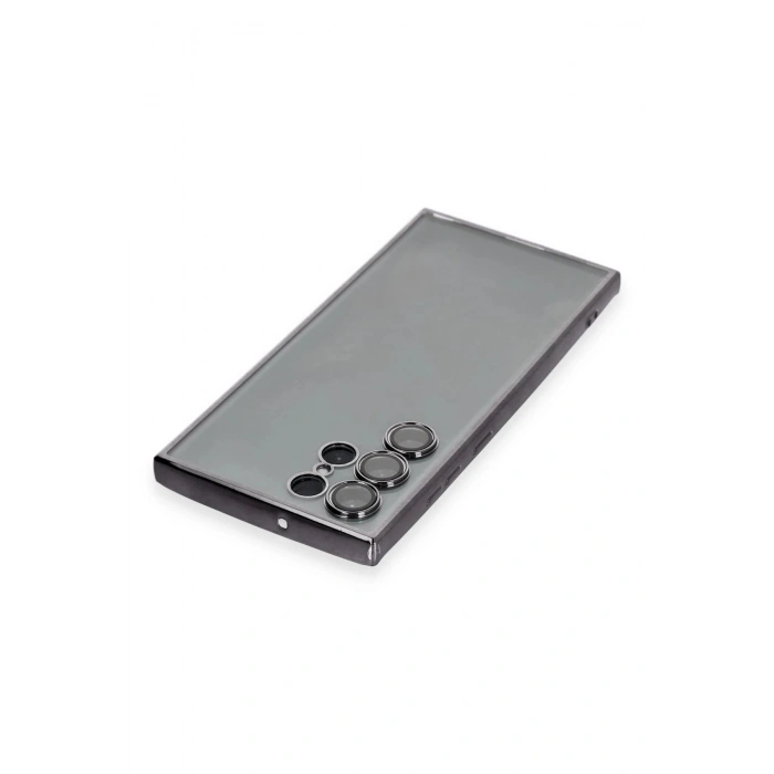 Newface Samsung Galaxy S22 Ultra Kılıf Razer Lensli Silikon - Siyah