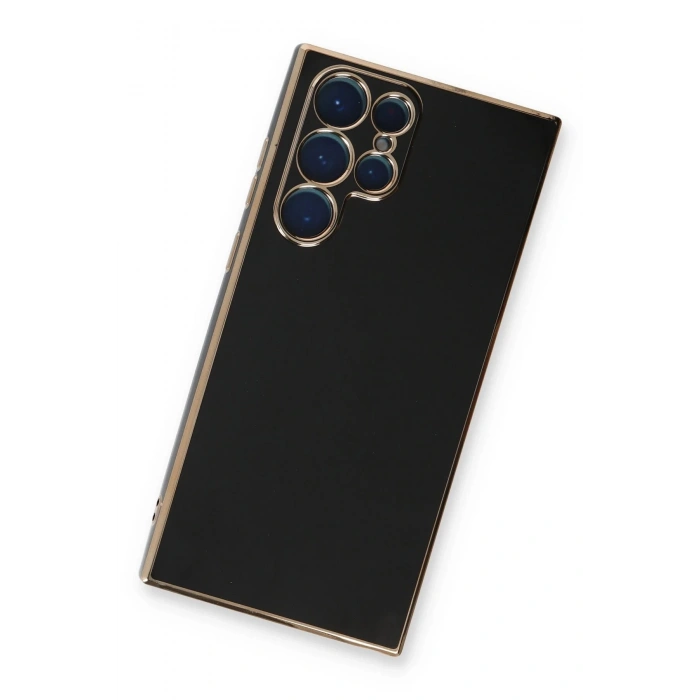 Newface Samsung Galaxy S22 Ultra Kılıf Volet Silikon - Siyah