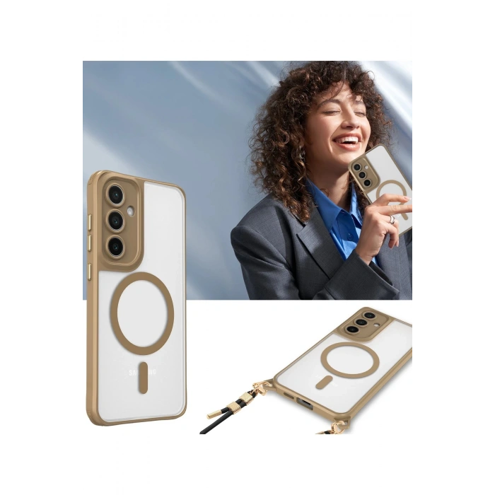 Newface Samsung Galaxy S23 FE Kılıf Enka Magsafe Silikon Kılıf - Şeffaf